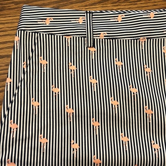 NWT IZOD Shorts. Size 14. Flamingo pattern with black stripes. - Picture 2 of 7